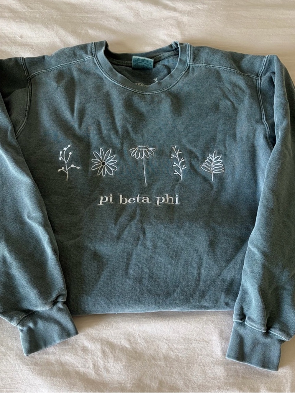 comfort colors Pi Beta Phi Floral Logo Crewneck Sweatshirt